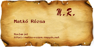 Matkó Rózsa névjegykártya
