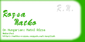 rozsa matko business card