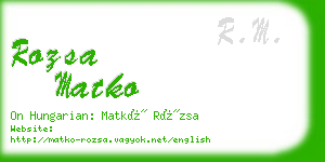 rozsa matko business card